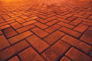 orange colour block paving